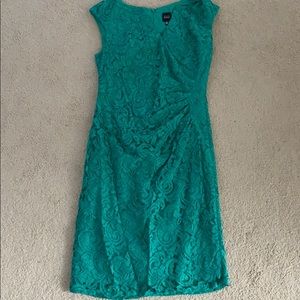 Black Saks Fifth Avenue green eyelet dress